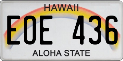 HI license plate EOE436