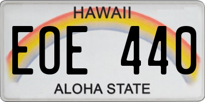 HI license plate EOE440