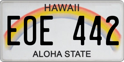 HI license plate EOE442