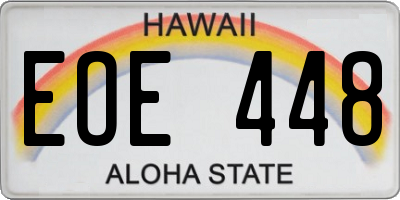 HI license plate EOE448