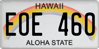 HI license plate EOE460