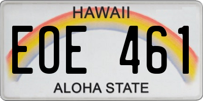 HI license plate EOE461