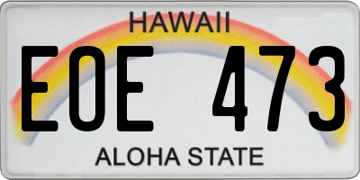 HI license plate EOE473