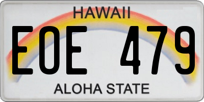 HI license plate EOE479