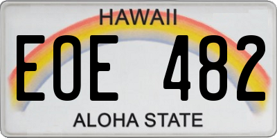 HI license plate EOE482
