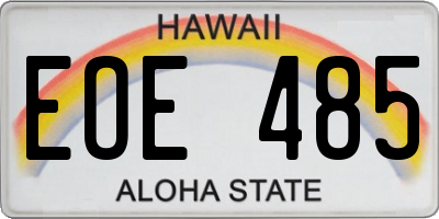 HI license plate EOE485