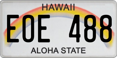 HI license plate EOE488