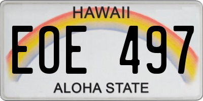 HI license plate EOE497