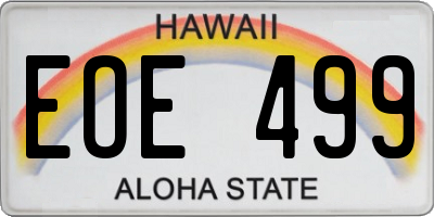 HI license plate EOE499