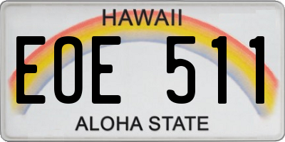 HI license plate EOE511