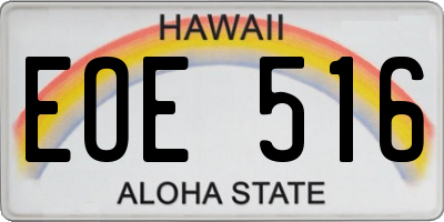 HI license plate EOE516
