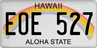 HI license plate EOE527