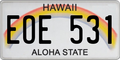 HI license plate EOE531