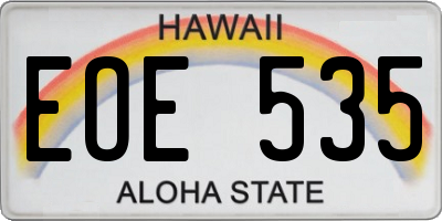 HI license plate EOE535
