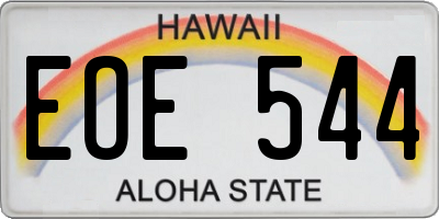 HI license plate EOE544