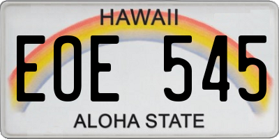 HI license plate EOE545