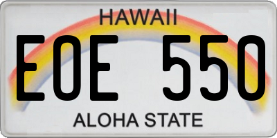 HI license plate EOE550