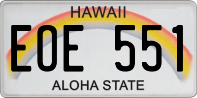 HI license plate EOE551