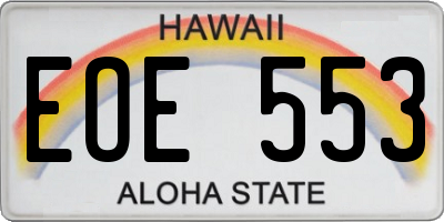HI license plate EOE553
