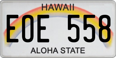 HI license plate EOE558