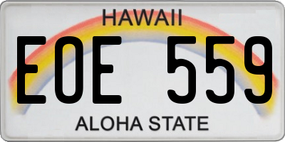 HI license plate EOE559