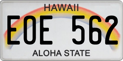 HI license plate EOE562