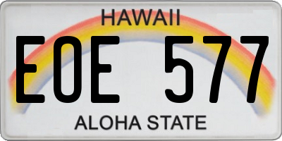 HI license plate EOE577