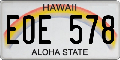 HI license plate EOE578
