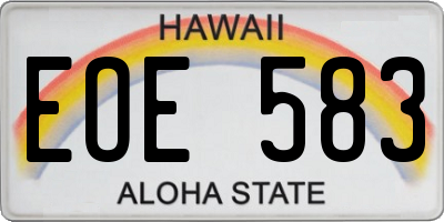 HI license plate EOE583