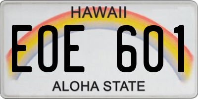 HI license plate EOE601