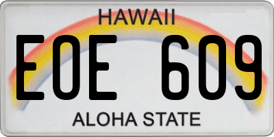 HI license plate EOE609