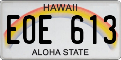 HI license plate EOE613