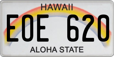 HI license plate EOE620