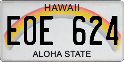HI license plate EOE624