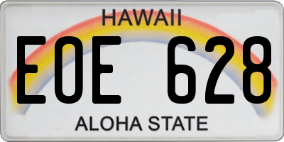 HI license plate EOE628