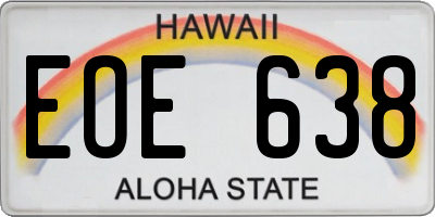 HI license plate EOE638