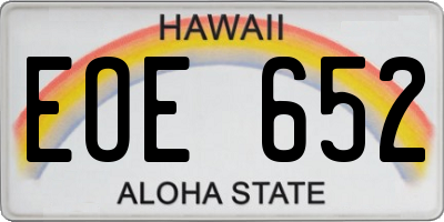 HI license plate EOE652