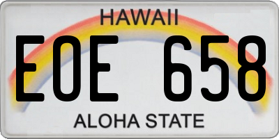HI license plate EOE658