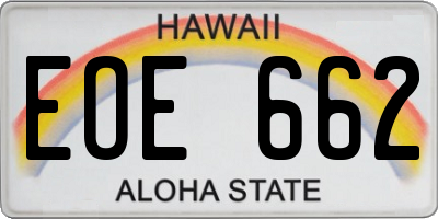HI license plate EOE662