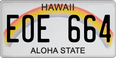 HI license plate EOE664