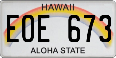 HI license plate EOE673