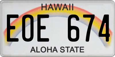 HI license plate EOE674