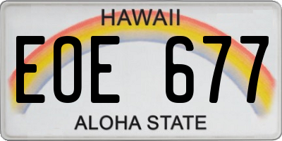 HI license plate EOE677