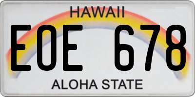 HI license plate EOE678
