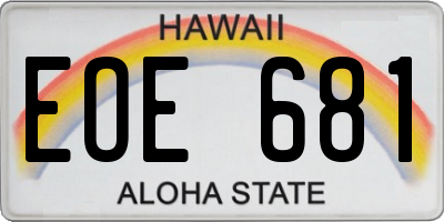 HI license plate EOE681