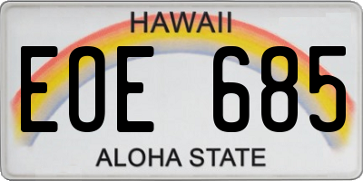 HI license plate EOE685
