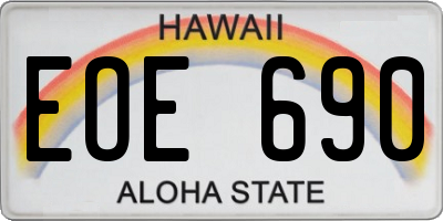 HI license plate EOE690