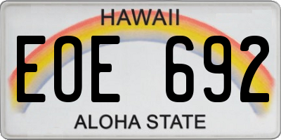 HI license plate EOE692
