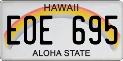 HI license plate EOE695