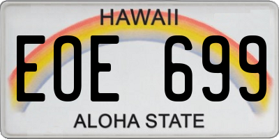 HI license plate EOE699